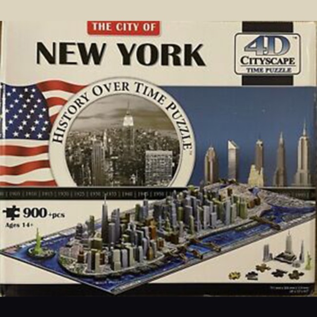 [중고]  The City Of New York 900 Piece 4D Cityscape History Time Puzzle (박스 구겨짐, 내부 미개봉)